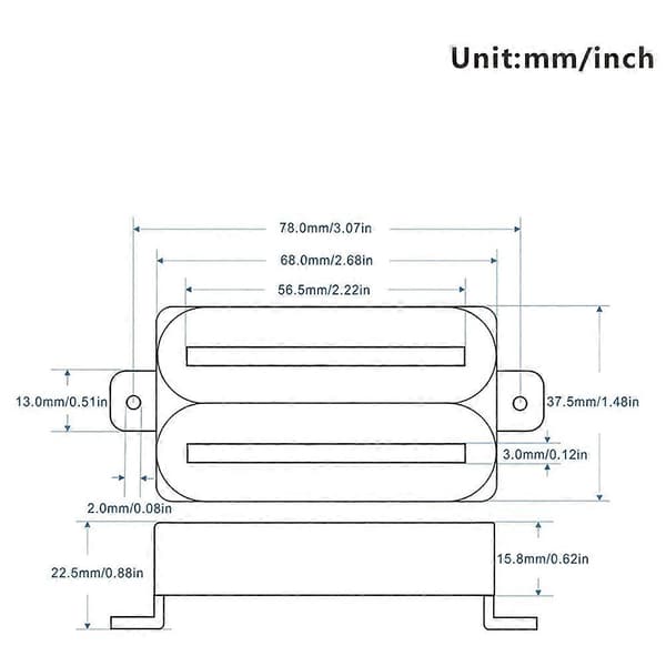 Vit keramisk Humbucker-pickup för elgitarr, dubbla skenor, het 14K/7KVit