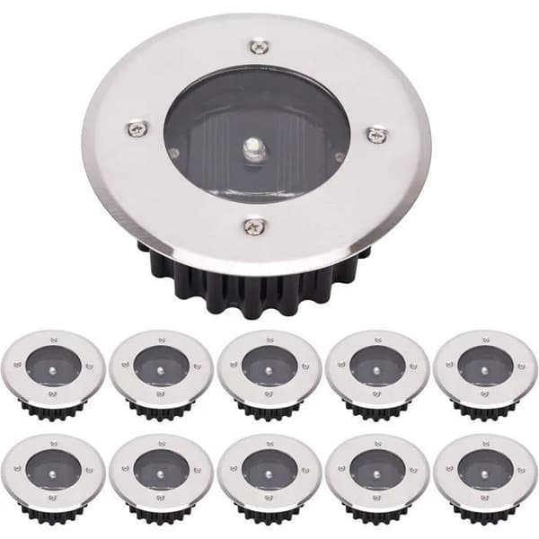 Solcellsdriven utomhuslampa set 10 st IP65 vit