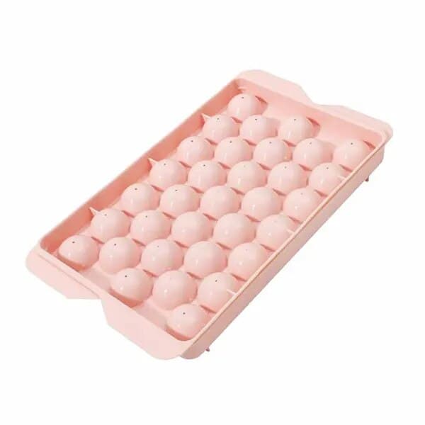 Sfärisk isbitsform 33 fack, PP-plast, rosa, 1x
