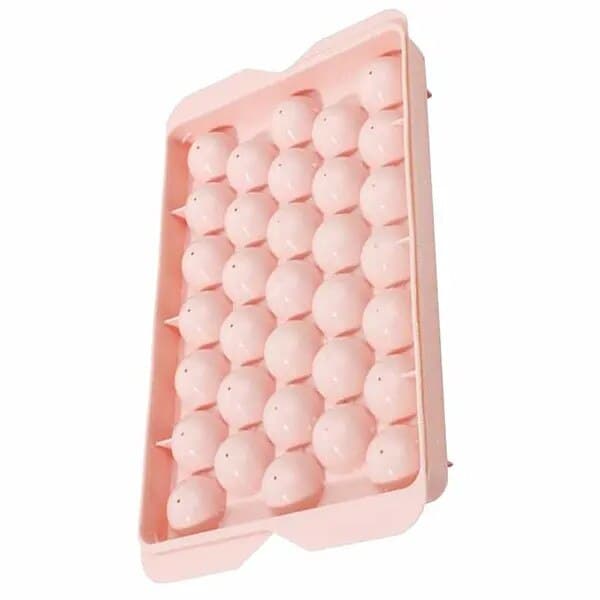 Kugleformet isterningform 33 rum, PP-plast, pink, 33x33cm