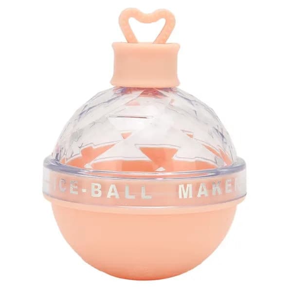 Rund isbitsform, silikon och plast, rosa, 6cm
