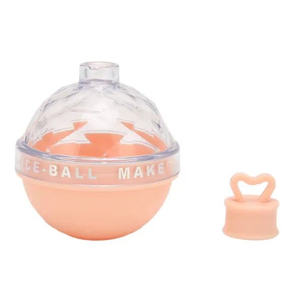 Rund isbitsform, silikon och plast, rosa, 6cm