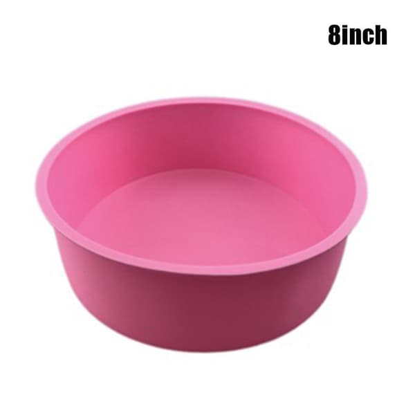 4/6/8 tommer silikone rund kageform non-stick bageform bageplade 6 tommer rød