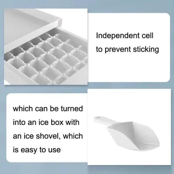 Set med 2 isbitsformar i plast, 28x17x6cm, transparent
