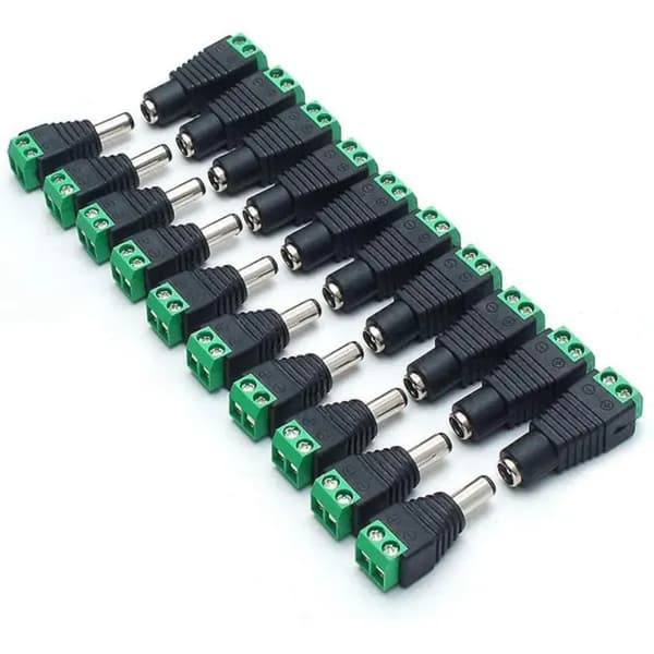 DC strømadapter til LED-strips 3.8x1.4x1.3cm sort
