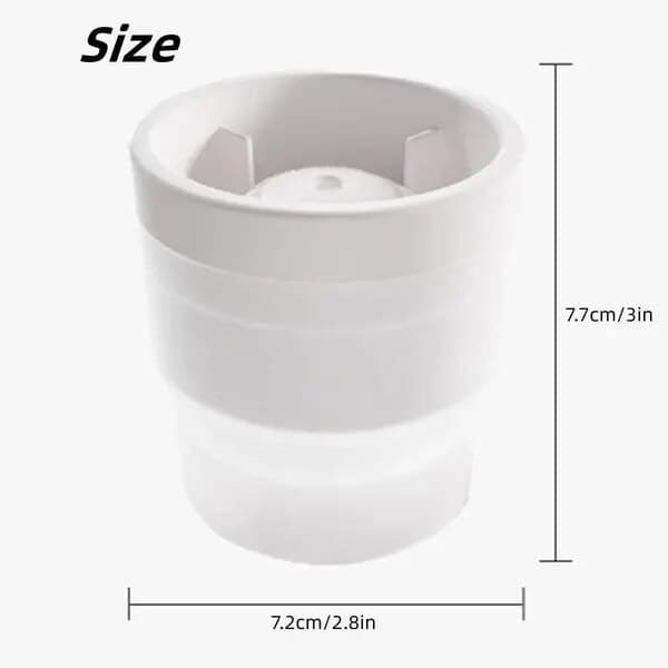 Set med 3 runda isbitsformar, flexibla, återanvändbara, lock, 7 cm