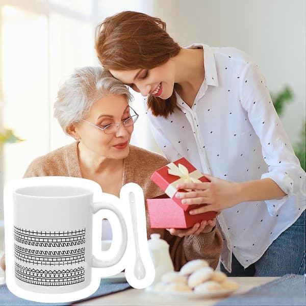 Keramisk mugg, dolt meddelande, ergonomisk, tålig, 350 ml