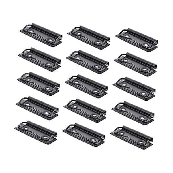 Sæt med 15 holdbare sorte metalklemmer 3x1cm