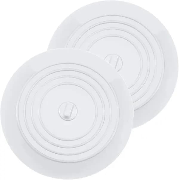 Silikone badekarprop, sæt med 2 stk., diameter 15,3 cm, hvid, mønster
