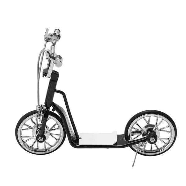 Dekorativ mini-scooter i legering, model, sort/sølv, 13 x 16,5 cm