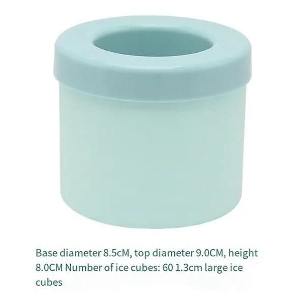 Blå silikone cylindrisk isterningform 9x9x8cm