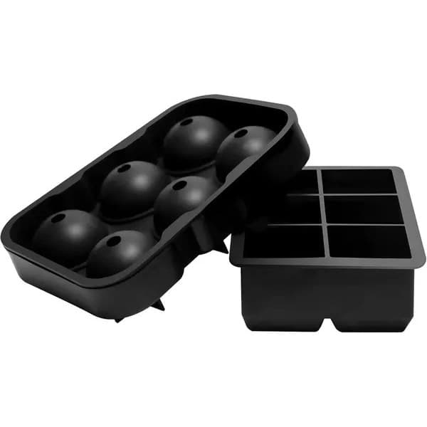 Isbits- och kulformset, flexibelt silikon, återanvändbart, vitt, 10x10x3cm