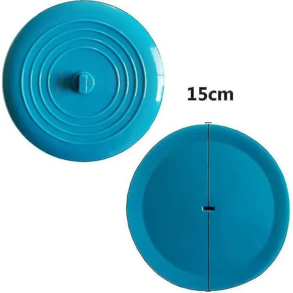 Universal silikone afløbsprop, sæt med 3, blå/grå/hvid, diameter 15 cm