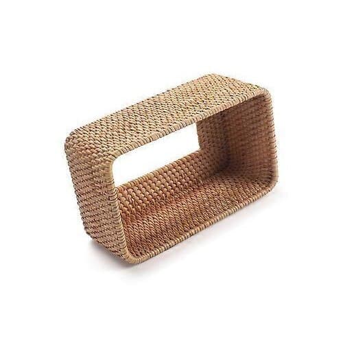 Rektangulær serviettholder, brun rotting, 26x15,5x10,5cm