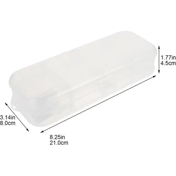 Set med 2 transparenta pennor, plast, 21x8x4.5cm