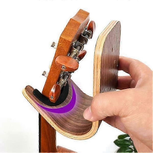 Gitarr Skateboard Väggfäste Unik Design Böjt Trä Gitarrhängare Väggfäste Gitarrhållare Akustisk -NBBTräfärg