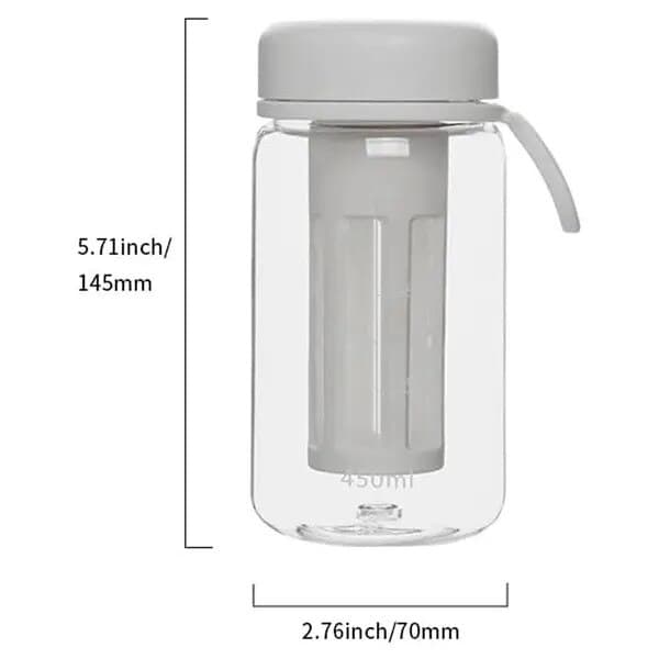 Bærbar kold kaffeinfuser, silikonehåndtag, hvid, 7x14,5cm
