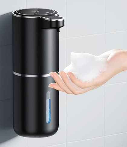 Fuldautomatisk smart sæbedispenser, sensoraktiveret skumhåndspritdispenser, sort, 380 ml