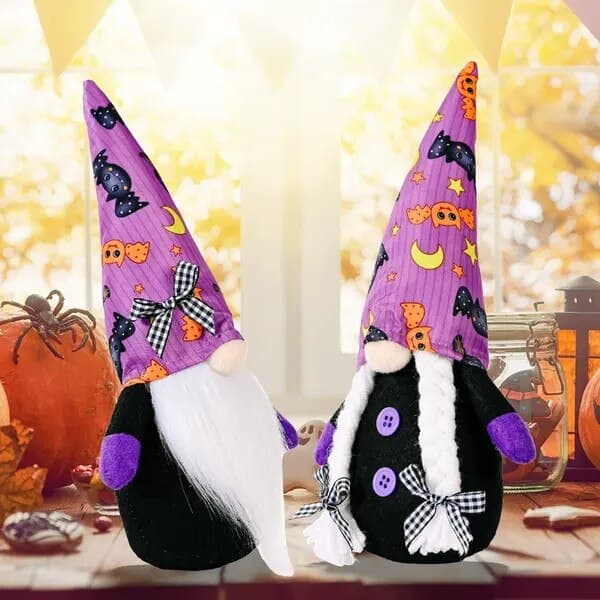 Set med 2 Halloween-tomtar, dekor, rörlig, 25x7x6cm