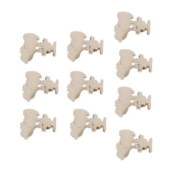 Set med 10 bärbara gem i metall, silver, 3x1cm