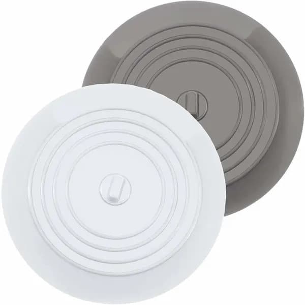 Silikone afløbsprop, sæt med 2, diameter 15,3 cm, hvid/grå