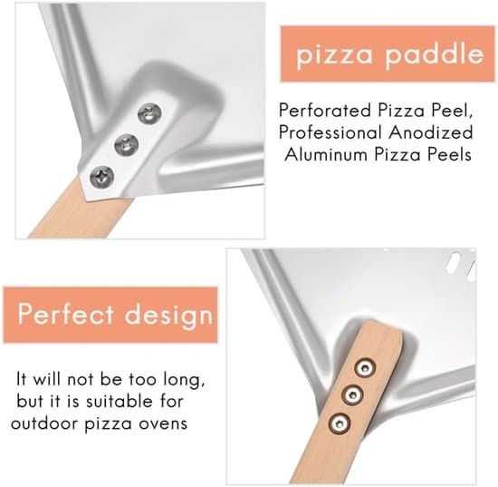 Pizzaspade - Rektangulær - Anodiseret aluminium - Professionel