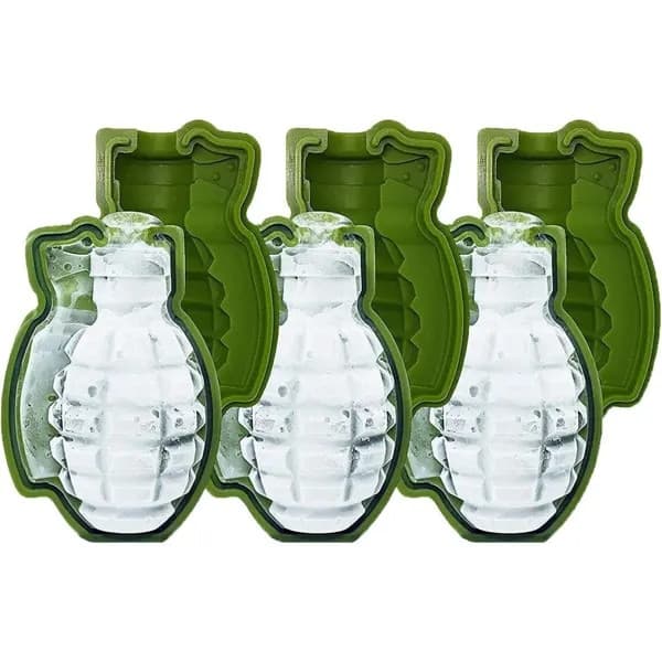 Set med 3 3D-granatiskubsformar, grön silikon, 10x10x5cm