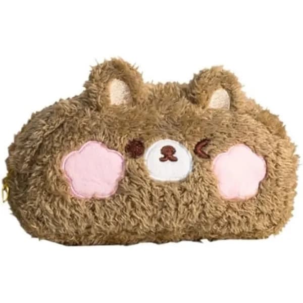 Brun bamse penalhus 20x8x5cm