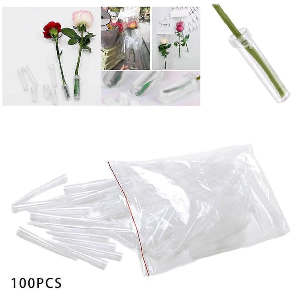 100x blompinnar, rör, förpackade buketter, mittpunktsblommor, blomvattenrör