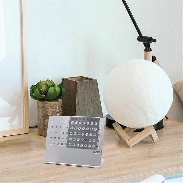2-pak mini skrivebordskalender - kalender i aluminiumslegering