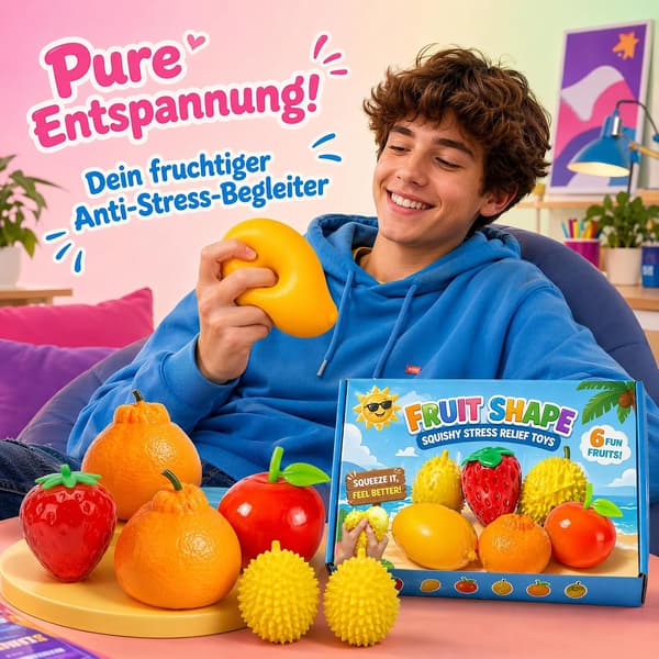 Squishy Fun Box Set, Hedelmä Squishy Box Set, Puristuspallo, Fidget, 6 kpl