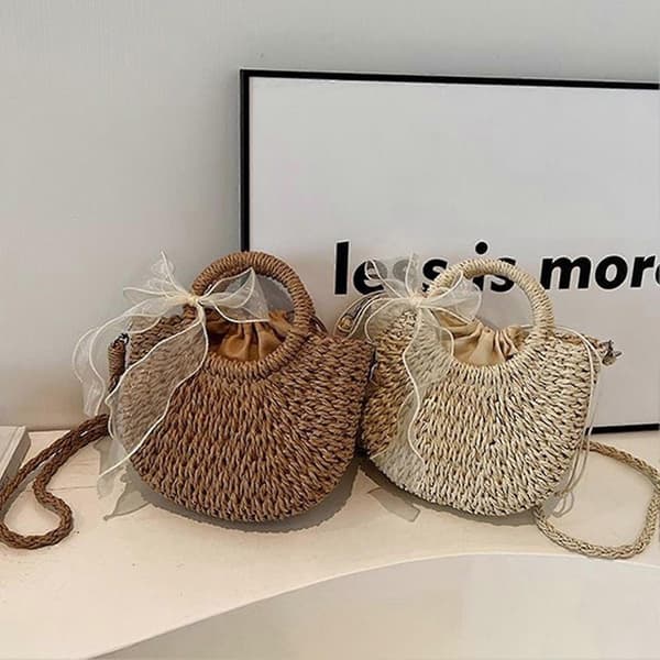 Boho strandtaske til kvinder og rejser, One Size, Brun