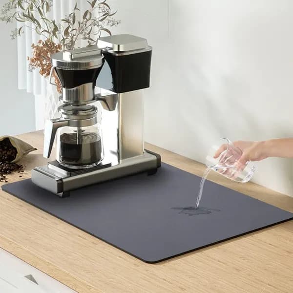 Kaffedrypmåtte 60x40cm sort multifunktionel