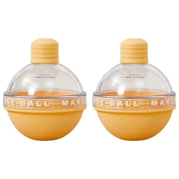 Set med 2 isbitsformar, silikon, gul, 7cm