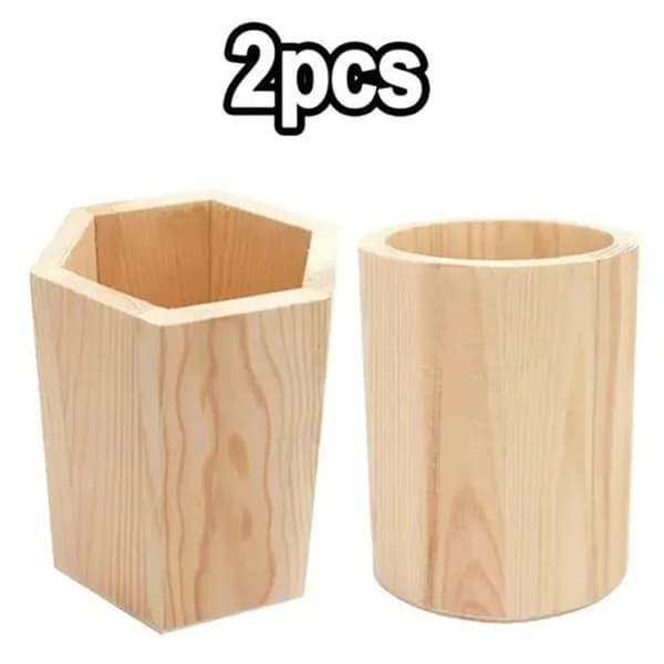 Set med 2 runda trähållare, bambu, 10 cm