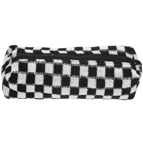 Multifunktionelt sort penalhus 19,5x6,5x5,5cm, stor kapacitet, polyester