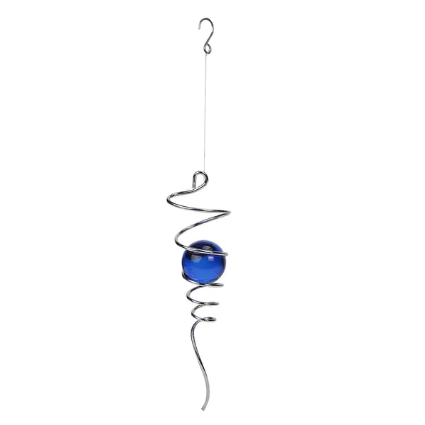 Vindspinner Kugle Spiralhale 3D Glaskugle Vindspinner Illusion Elegant Design Håndlavet Krystalblå