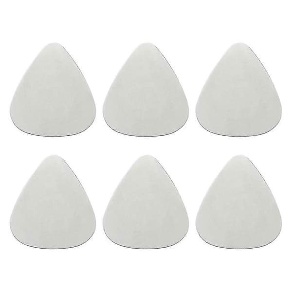 6x gitarrplektrum i rostfritt stål - silver