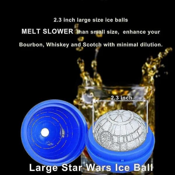 Set med 6 isbitsformar, stora kulor, silikon, Star Wars, 6x5.8cm
