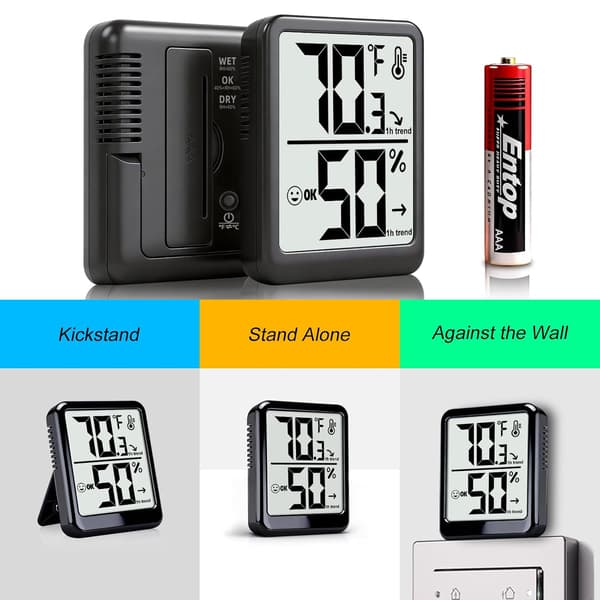 Rumtermometer, indendørs hygrometer, digital fugtighedsmåler, 2-pak