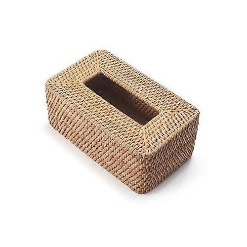 Rektangulær serviettholder, brun rotting, 26x15,5x10,5cm