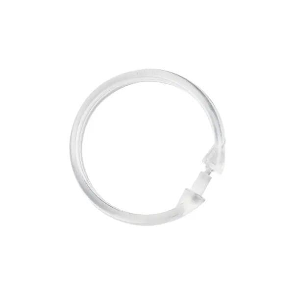 Bruseforhængsringe, plast, indvendig Ø 4,5 cm, transparent, sæt med 12 stk.