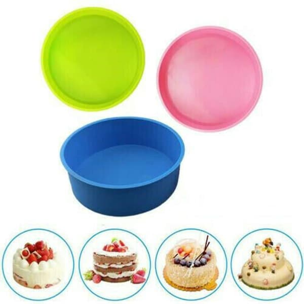 4/6/8 tommer silikone rund kageform non-stick bageform bageplade 4 tommer rød