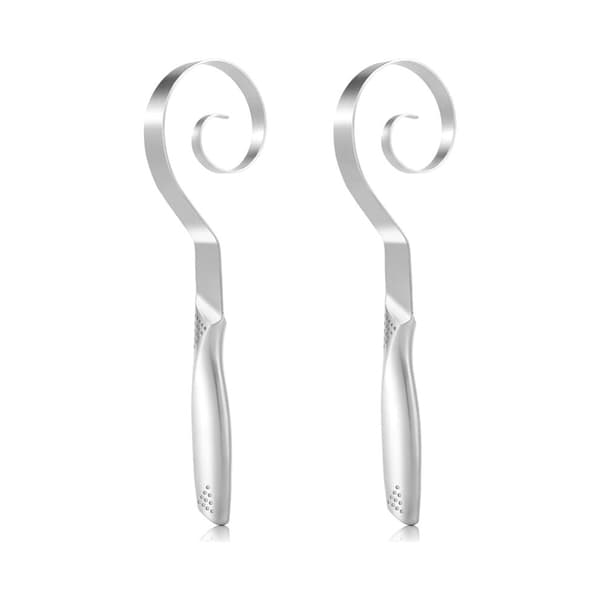 Set med 2 vispar i rostfritt stål, 25 cm, för deg, silver