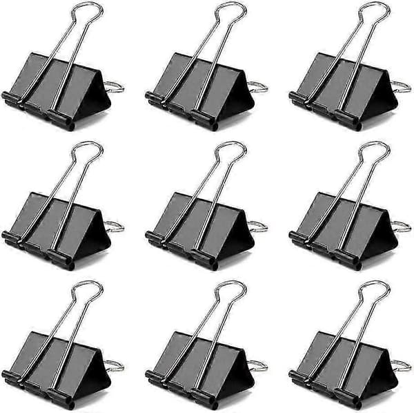60 stk. klips, 25 mm små bindeklips, sorte foldback-klips af metal til papir_WYT