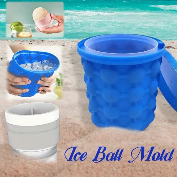 Set med 2 isbitsformar, plast, stor och liten