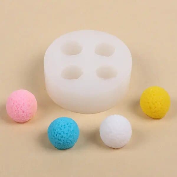 3D silikoneform til isterninger, 4 huller, hvid, 7,5x7,5cm