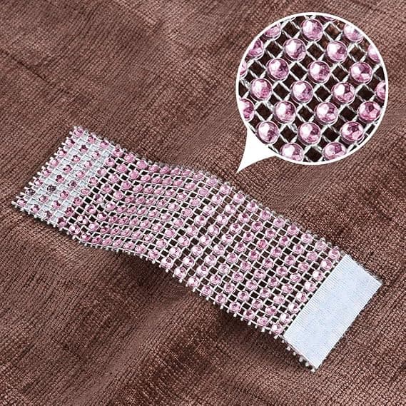 Sæt med 100 lyserøde servietringe, plastik, 3x3cm