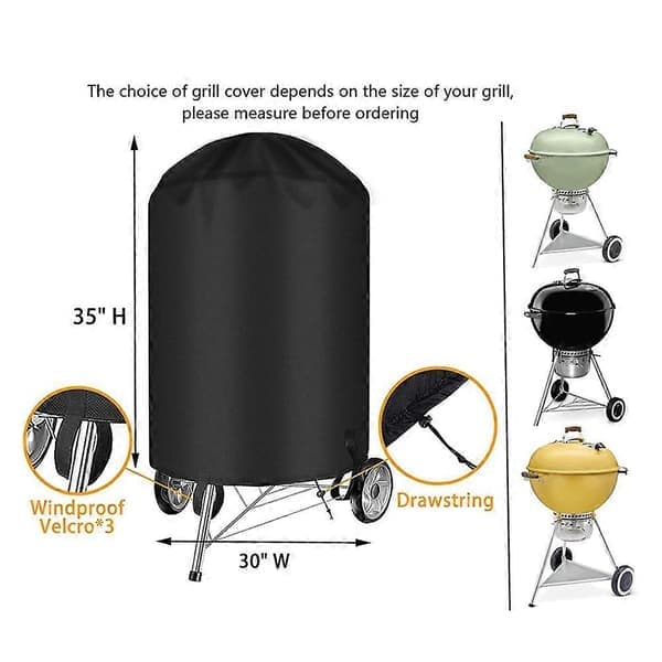 Kulgrillovertræk – Regnslag til runde kulgriller – 78 x 92 cm – Sort