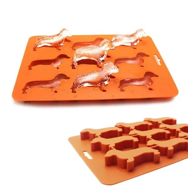 Isform, hvalpemodel, silikone, 9 huller, 15x10x3cm